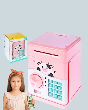 ATM Tasarımlı Pembe Işıklı Sesli Çocuk Kumbarası