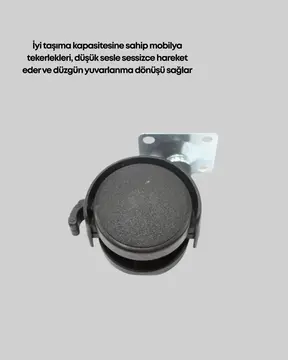 Dolap ve Raflar İçin 4 cm Kilitli Tekerlek Tekli