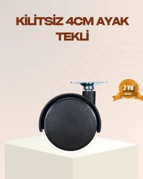 4 cm Kilitsiz Mobilya Ayağı Tekli Kolay Dönen Masa ve Sehpa Ayağı