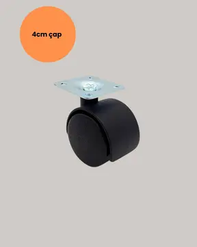 Kilitsiz Mini Tekerlek Ayak 4 cm 4’lü Set Kolay Montaj