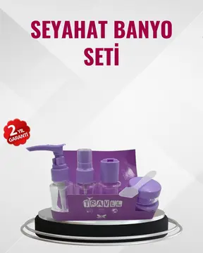 Seyahat Boy Banyo Seti 5’li Mini Şişe ve Krem Kutusu Çantalı