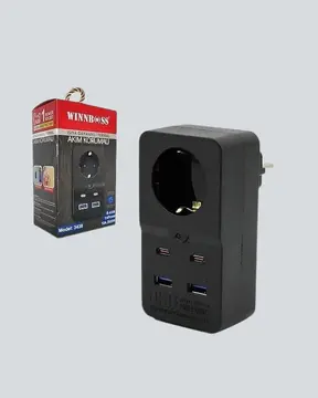 Akıllı Akım Dengelemeli Priz 2500W 4 USB Type C Çıkışlı