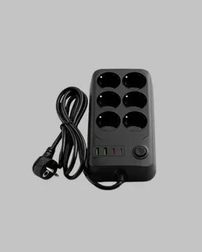 6’lı Grup Priz Termal Korumalı USB Type-C Çoklu Priz 2 Metre Kablo