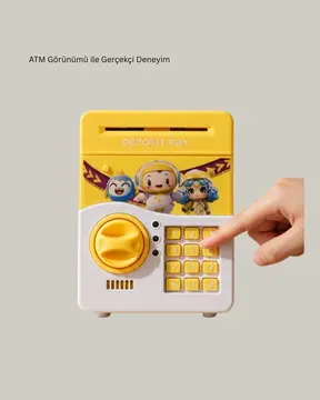 Sarı Renk Otomatik Para Çeken Şifreli Çocuk Kumbarası