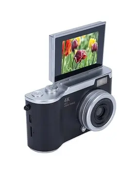 48 MP Kompakt Dijital Kamera 4K Video 8X Zoom ve Flip Ekran Selfie Vlog Uyumlu