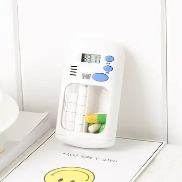 Ezere Elektronik Akıllı Zamanlayıcılı Taşınabilir Hap İlaç Kutusu - BPA İçermez