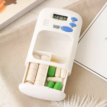 Ezere Elektronik Akıllı Zamanlayıcılı Taşınabilir Hap İlaç Kutusu - BPA İçermez
