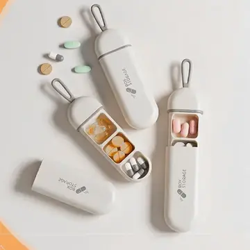 EZERE Taşınabilir 3 Bölmeli Nem Geçirmez Mini Hapİlaç Saklama Kutusu - BPA İçermez