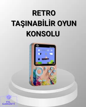 Mini Retro Oyun Konsolu 500 Oyunlu 3.0 İnç Ekran ve Şarjlı Batarya