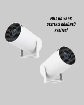 Ev Sineması Projeksiyon Cihazı – 160 ANSI Lümen 4K Uyumlu ve Kablosuz Görüntü Aktarımı