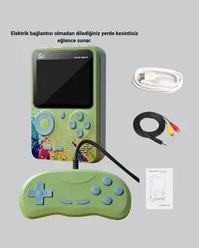 500 Oyunlu G5 Retro Mini Oyun Konsolu 3 İnç Ekran ve TV Desteği