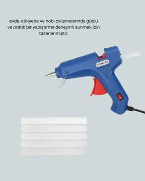 5 Silikon Hediyeli 40W Sıcak Silikon Tabancası Pratik Güçlü Kullanım