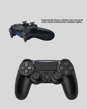 PS4 Uyumlu Kablosuz Oyun Kolu Ergonomik Çift Titreşimli