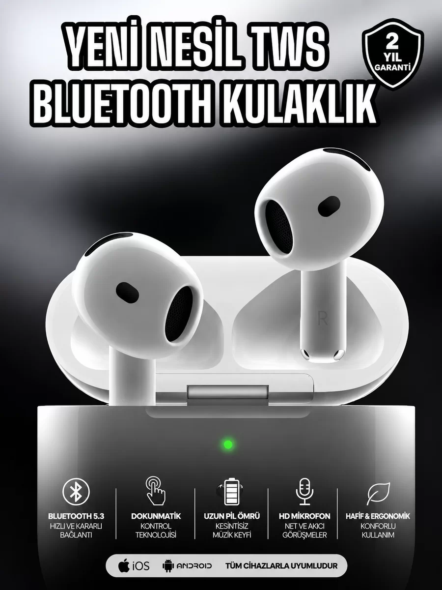 Kablosuz Bluetooth Kulaklık TWS ANC Özelliği Yüksek Ses Kaliteli