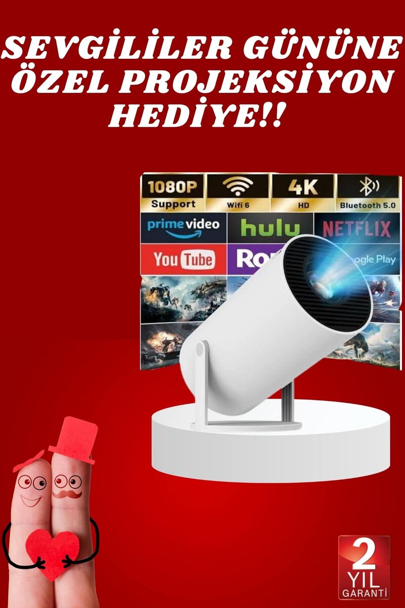 Sevgiliye Özel Hediye Ayaklı Sinema Projektörü Projeksiyon