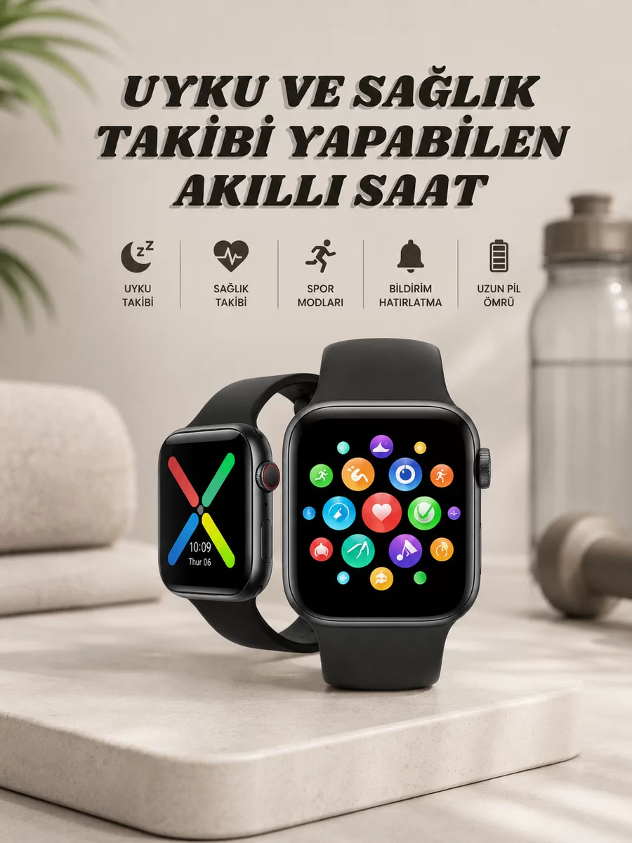 Akıllı Saat Wireless Şarj Yüksek Çözünürlüklü Müzik Dinleme Sesli Cevaplama