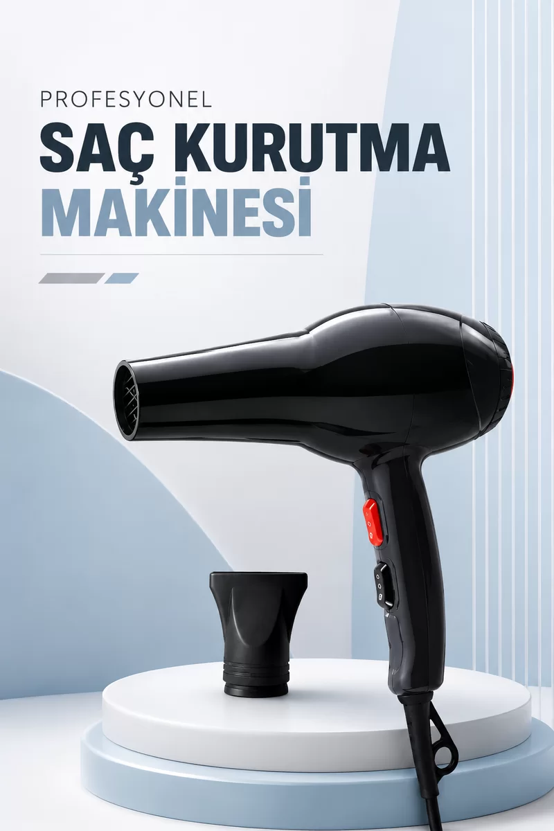 Tüm Saç Tiplerine Uygun İki Kademeli Hız Ayarlı Fön Makinesi