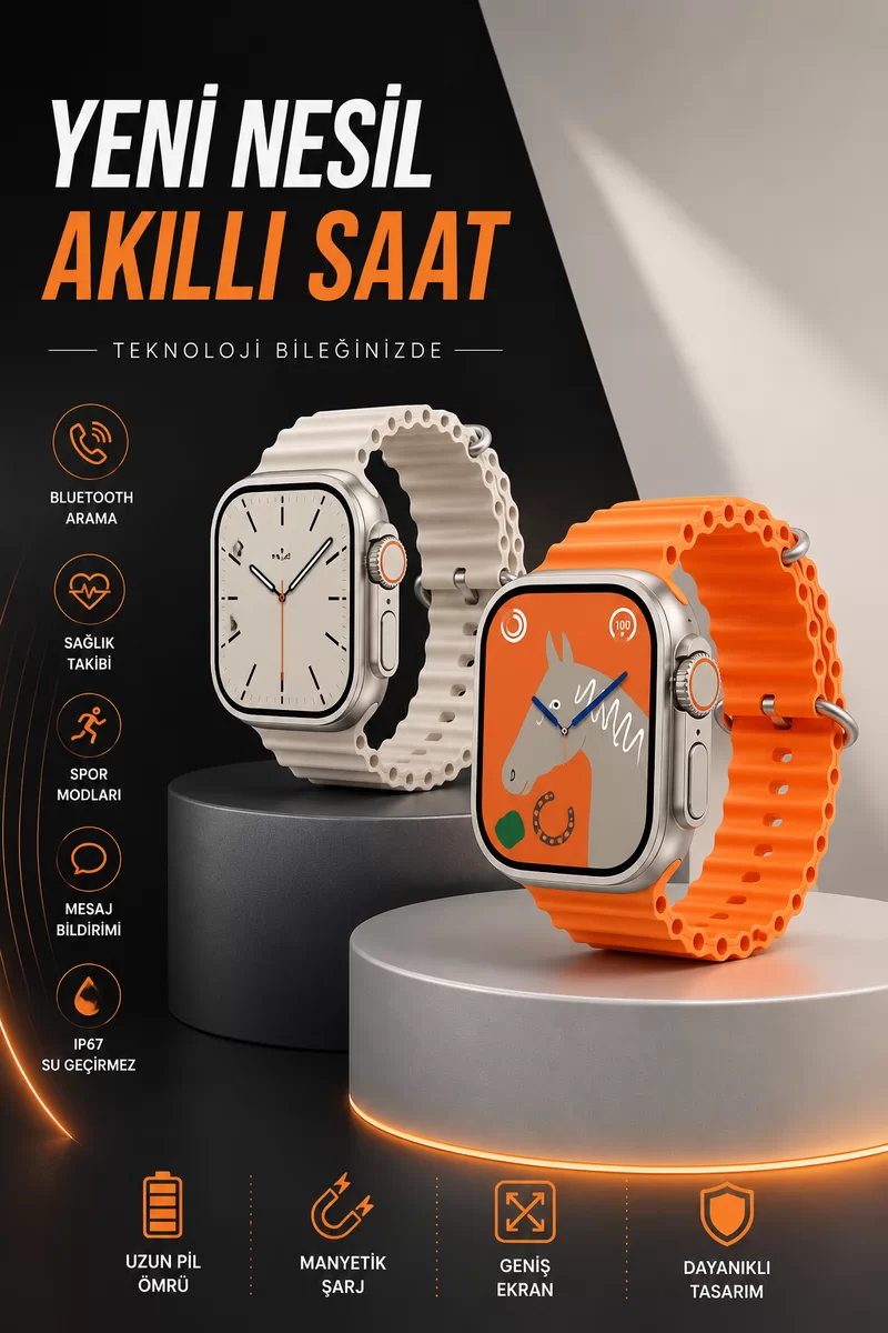 Akıllı Saat Bluetooth Bağlantılı Uyku ve Sağlık Takibi