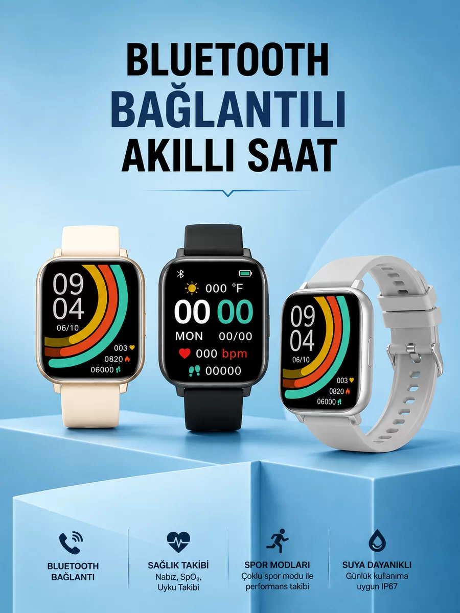 Titreşimli Sağlık Takipli Yeni Nesil Akıllı Saat  400mAh Batarya Kapasiteli