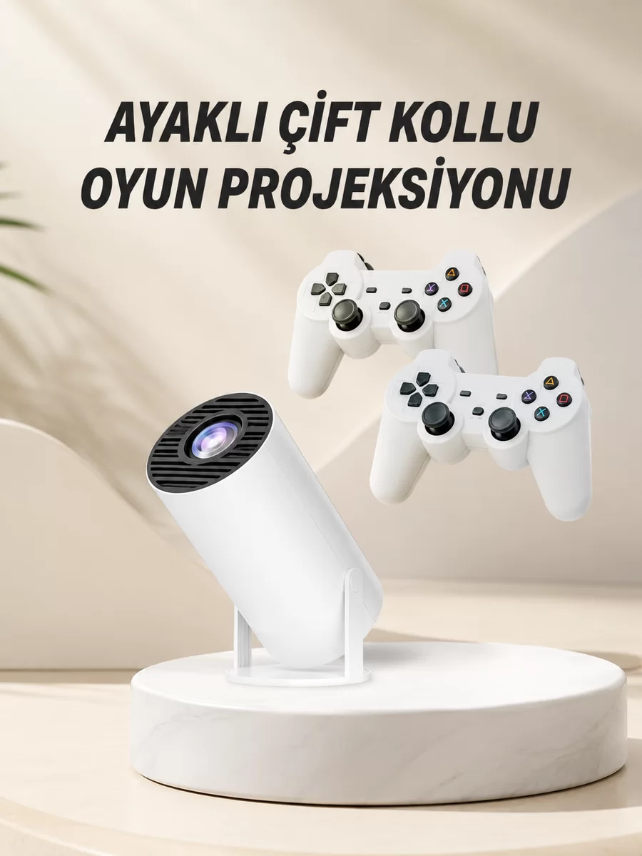 Taşınabilir Android Projeksiyon Ayaklı Çift Kollu 4K Çözünürlüklü Sinema Projeksiyonu