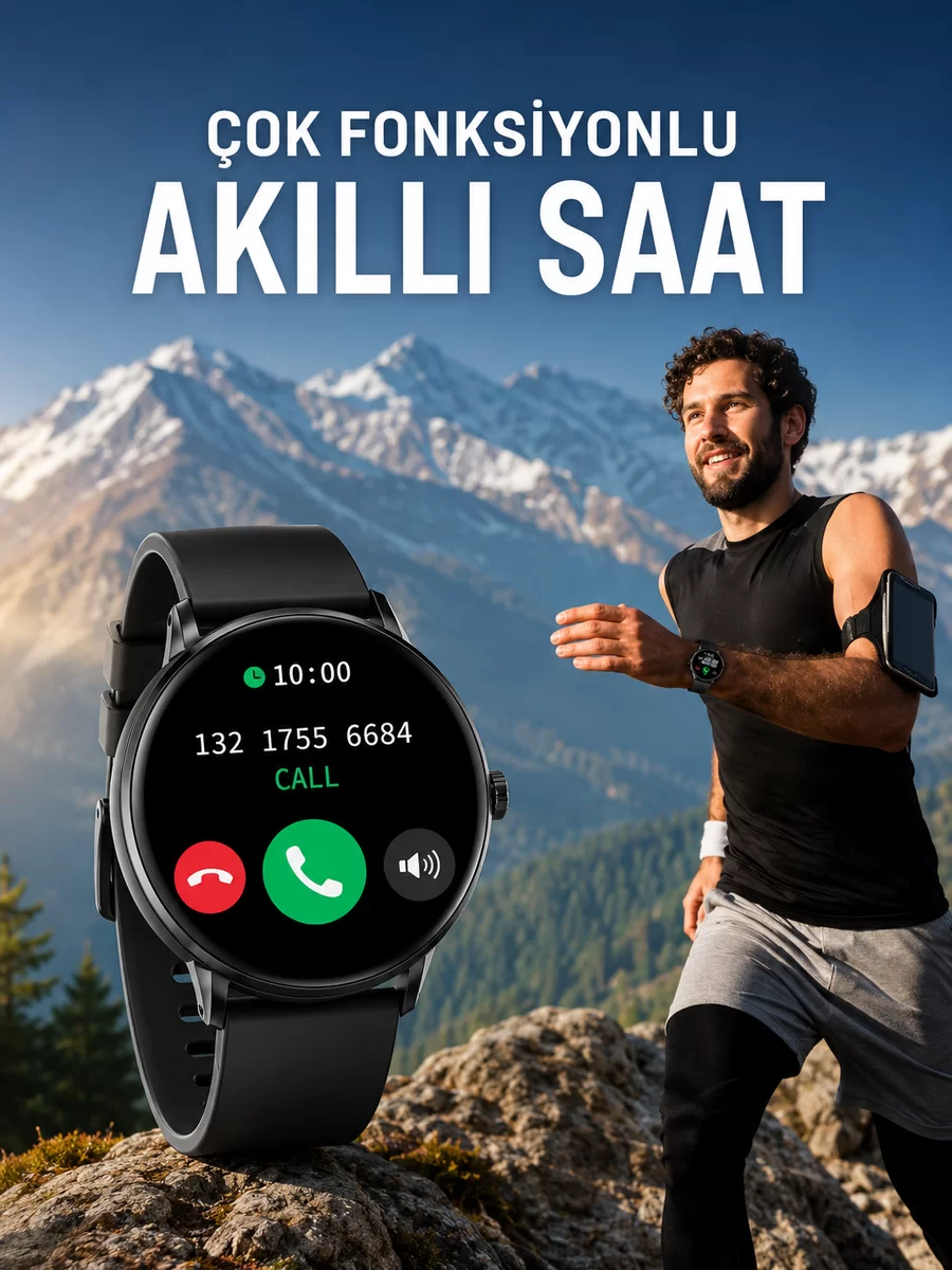 Akıllı Saat Çok Fonksiyonlu Sesli Görüşme NFC Uyumlu Amoled Ekran