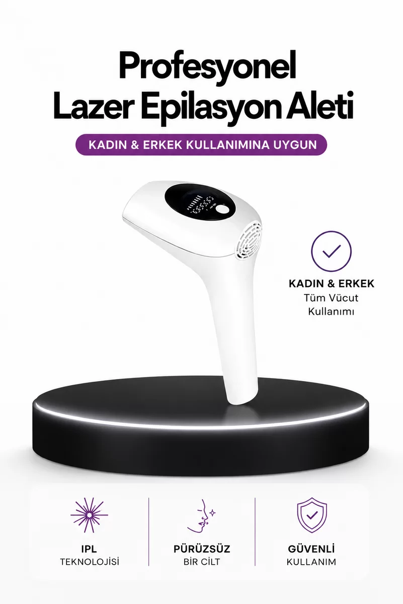 IPL Teknolojili Erkek Ve Kadın Kullanımına Uygun Lazer Epilasyon Cihaz