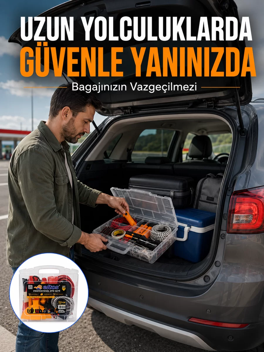 Profesyonel Araç İçi Acil Durum Seti 27 Parça Çok Amaçlı Oto Yardım Çantası