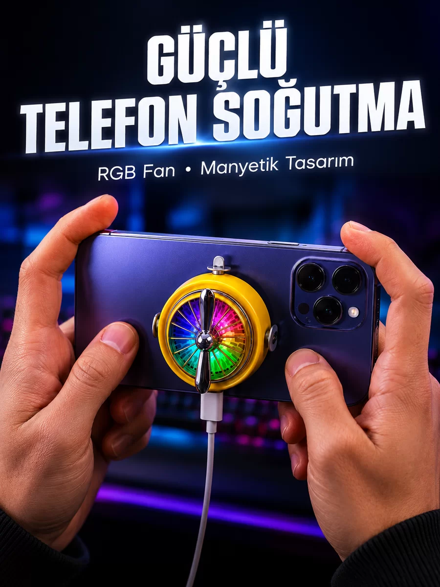 Mobil Oyuncular İçin RGB Işıklı Telefon Soğutucu
