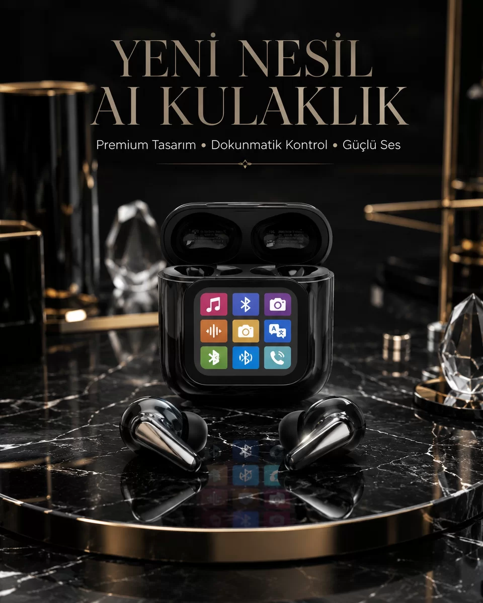 AI Bluetooth Kulaklık Akıllı Dokunmatik Kontrol Özellikli