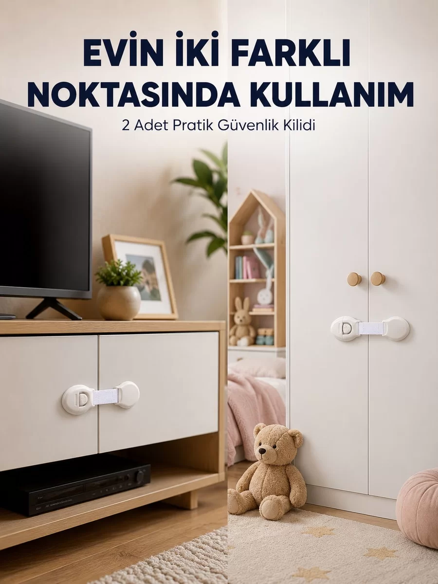 2'li Çocuk Güvenlik Kilidi Ev İçi Koruma Seti