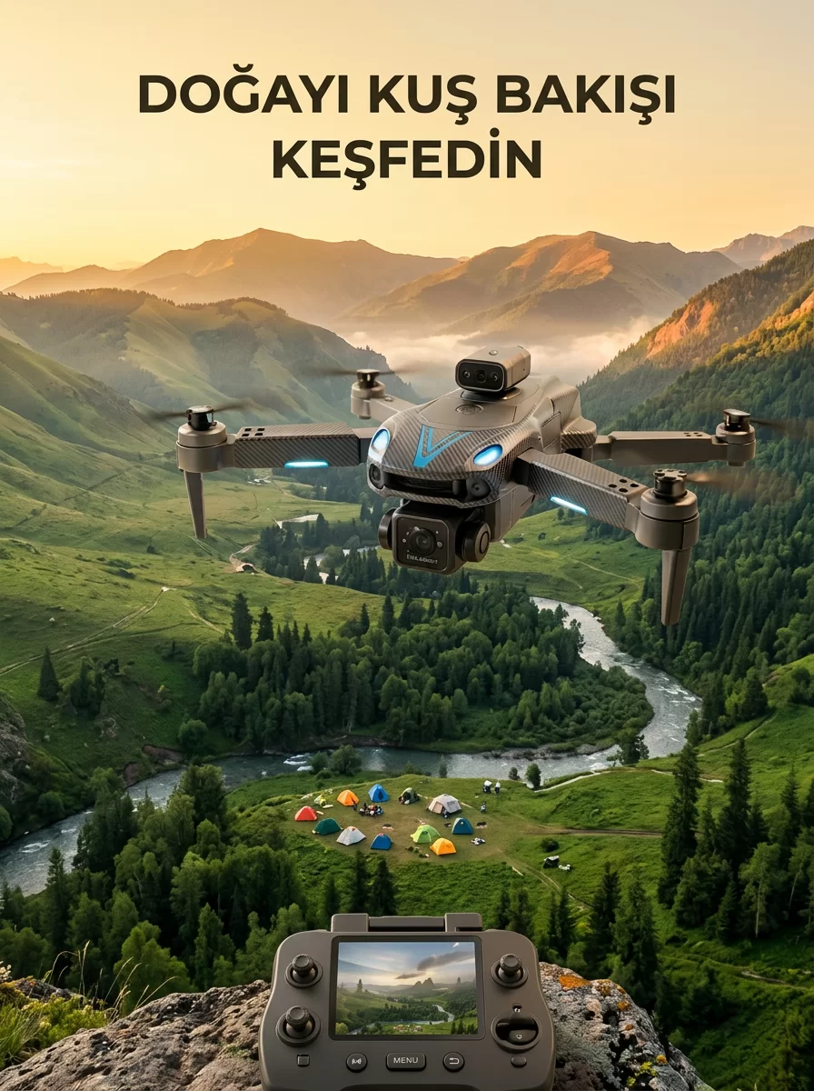 Uzaktan Kumandalı Çift Kameralı Hobi ve Fotoğraf Drone'u
