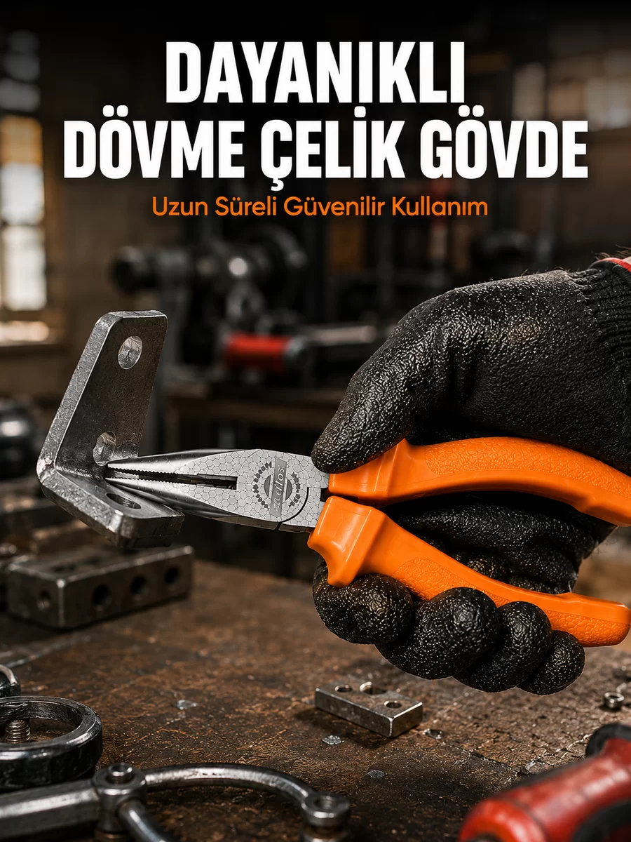Uzun Çene Tasarımlı Dövme Çelik Kargaburun Hassas Kavrama Performansı
