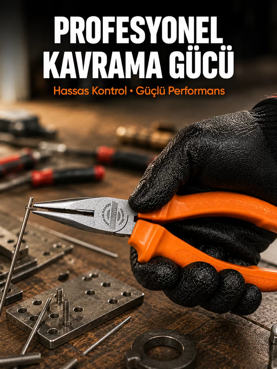 Uzun İnce Çeneli Profesyonel Kargaburun Dayanıklı Çelik El Aleti