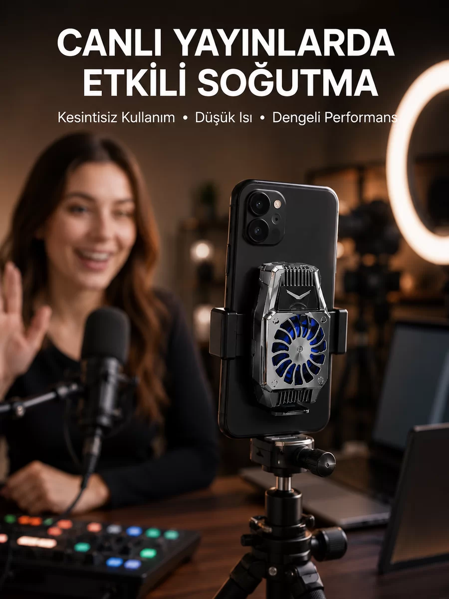 Telefon Soğutucu Fan Güçlü Hava Akışı ile Etkili Soğutma