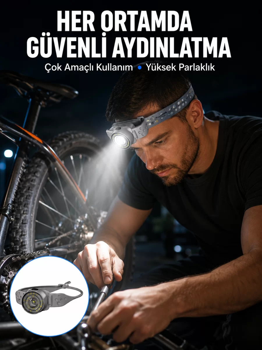 Ayarlanabilir Baş Bantlı LED Kafa Lambası Çok Amaçlı Aydınlatma Çözümü