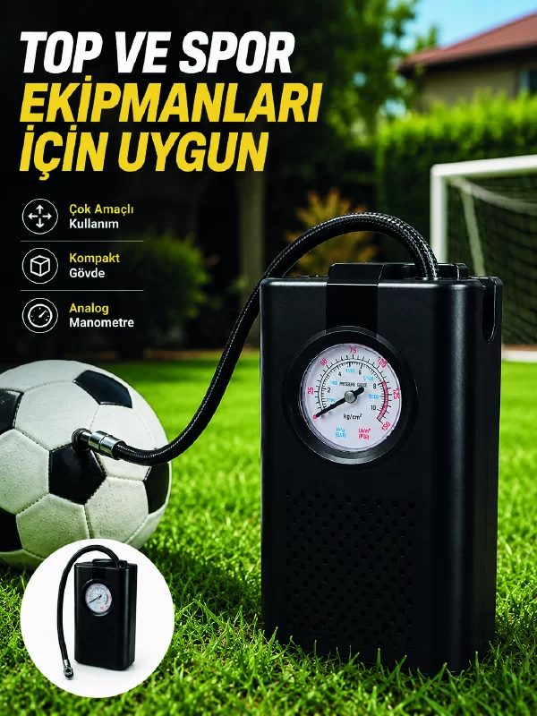 Çok Amaçlı Taşınabilir Hava Pompası Araç Bisiklet Top Lastik Şişirme Pompası