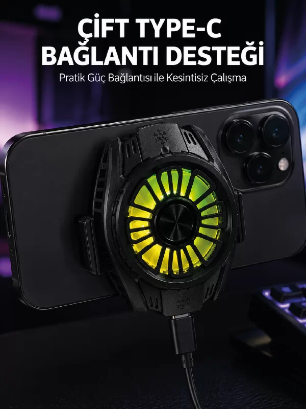 Manyetik Bağlantılı Çift Type-C Girişli Telefon Soğutucu