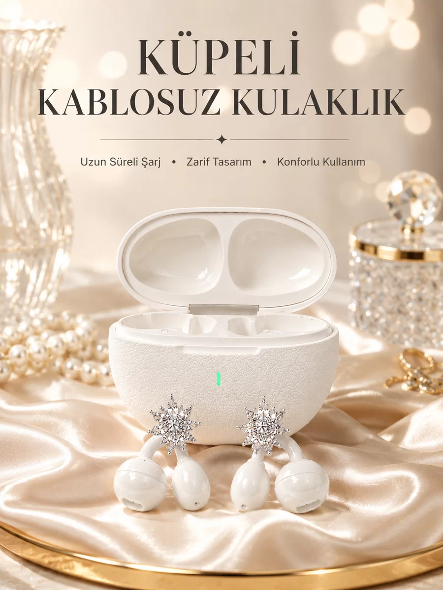 Yeni Nesil Küpeli Kablosuz Kulaklık Güçlü Bataryalı