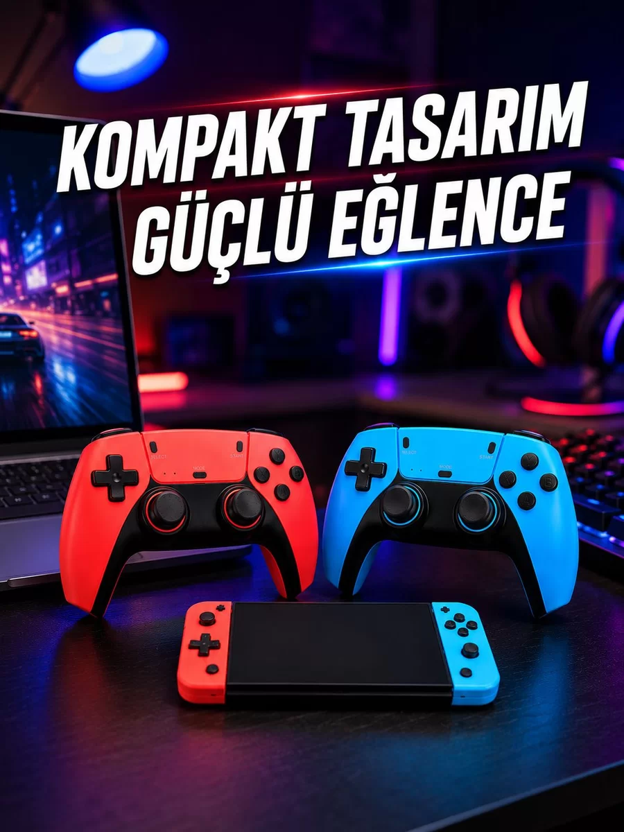 Kablosuz Retro Oyun Konsolu HDMI TV Bağlantılı Çift Gamepad Seti