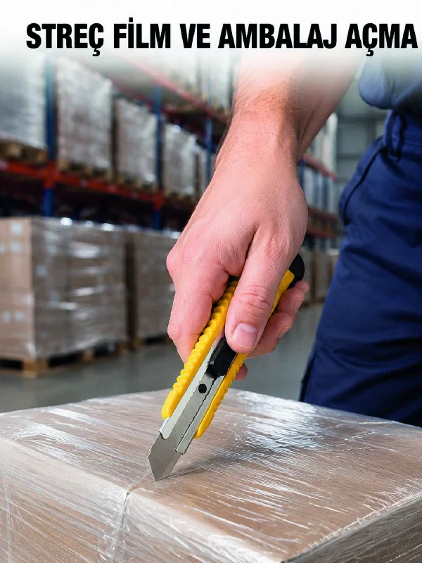 5’li Metal Falçata Seti Profesyonel Maket Bıçağı Kesici Falçata Sarı Ergonomik Saplı