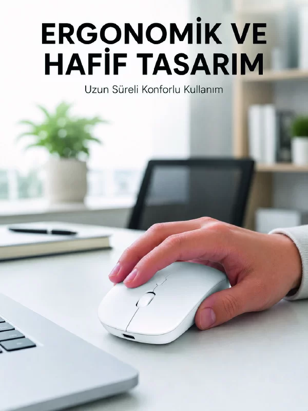Profesyonel Kablosuz Bluetooth Mouse Çift Modlu Şarjlı Ergonomik Fare