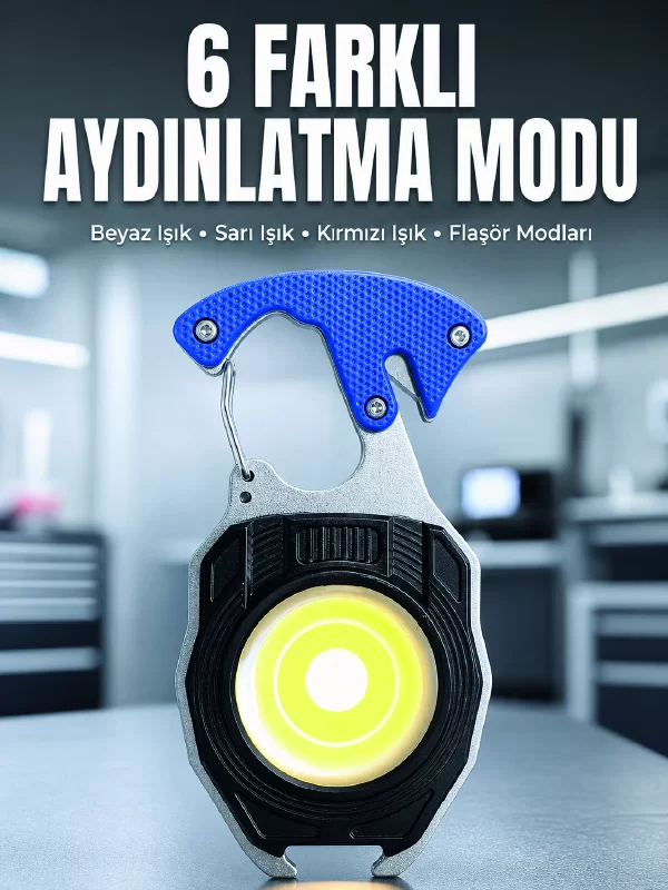 Araç Kamp Outdoor ve Tamir İşleri İçin Çok Amaçlı COB LED Şarjlı Kurtarma ve Çalışma Feneri