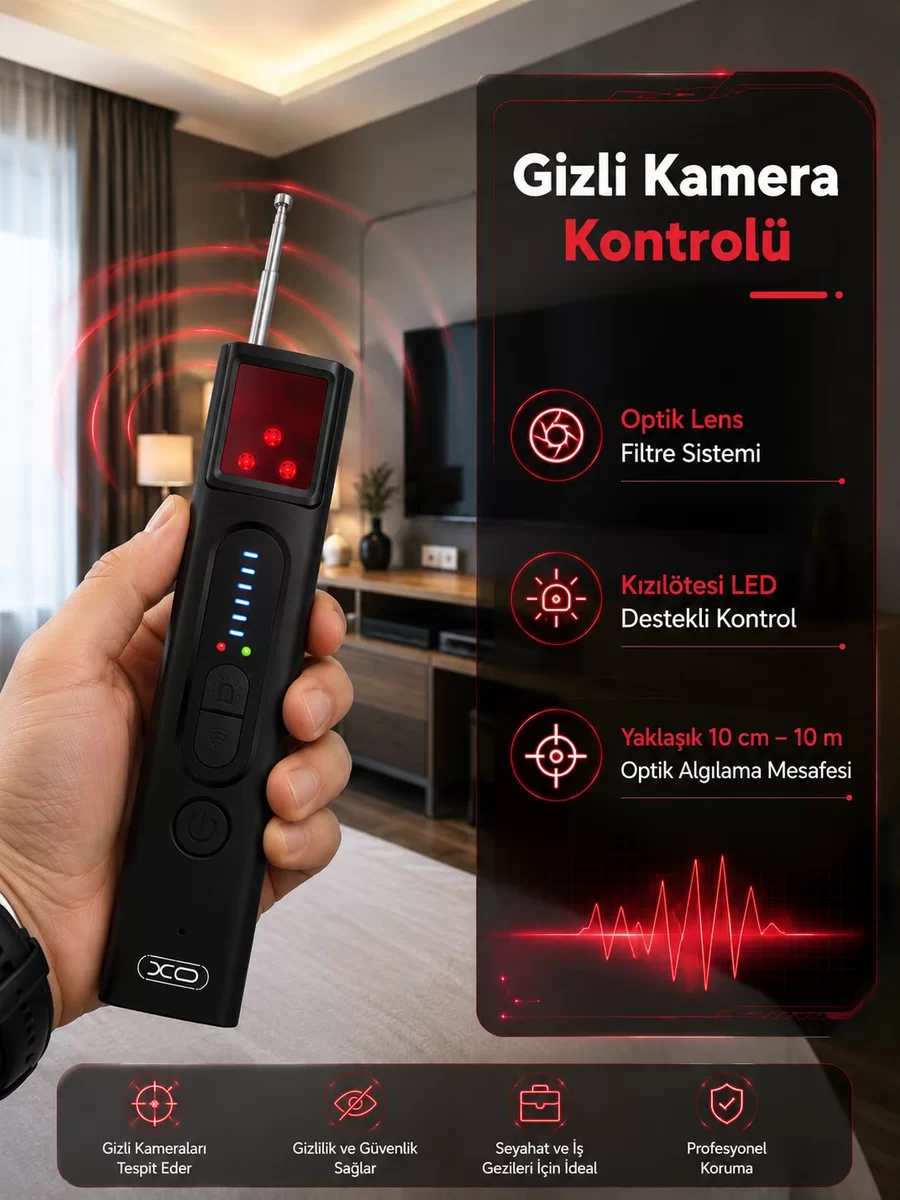 Gizli Kamera GPS ve RF Sinyal Tespit Cihazı