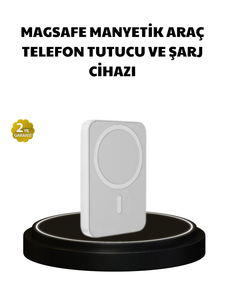 Manyetik Kablosuz Powerbank – iPhone 12/13/14/15 Uyumlu Hızlı Şarjlı Ultra Hafif
