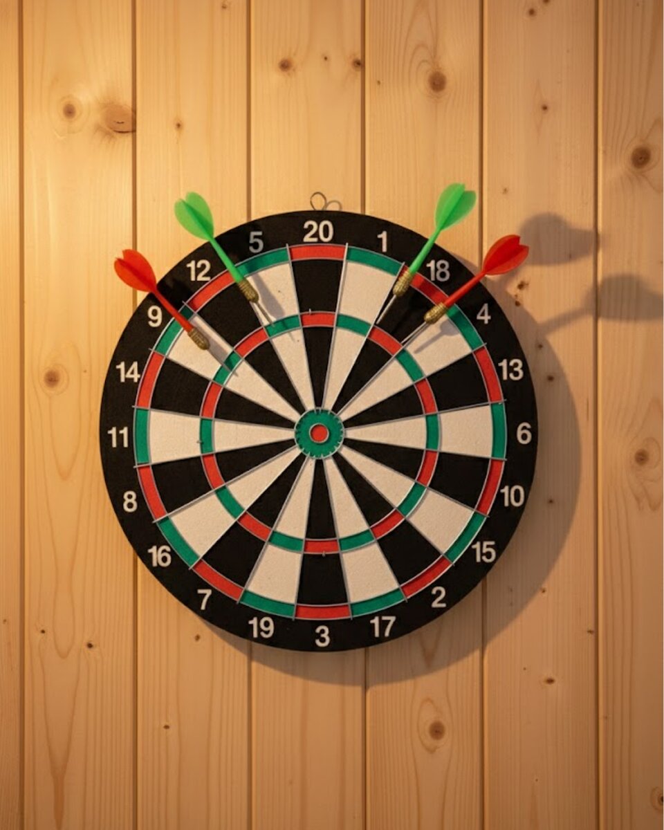 Ev ve Ofis İçin 17 İnç Dart Tahtası Seti 4 Adet Dart Oku Dahil