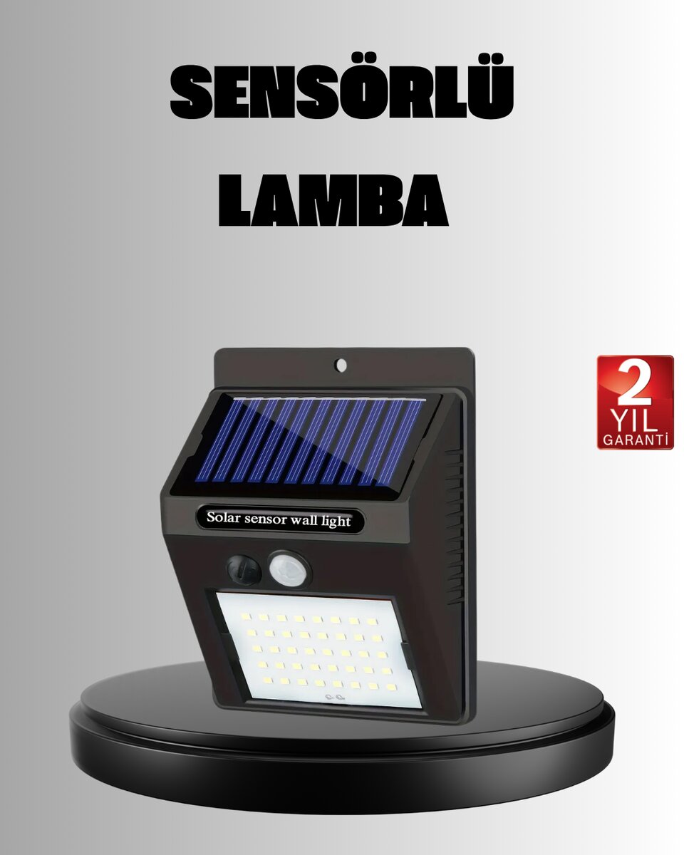 Solar LED Bahçe Aydınlatma – Hareket Sensörlü Güneş Paneliyle Şarj Olan IP65 Dayanıklı