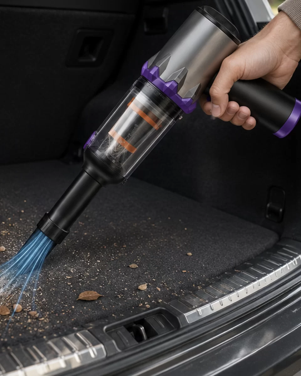 Taşınabilir Oto Süpürge 220W Turbo Güçlü Metal HEPA Filtreli Kablosuz Süpürge
