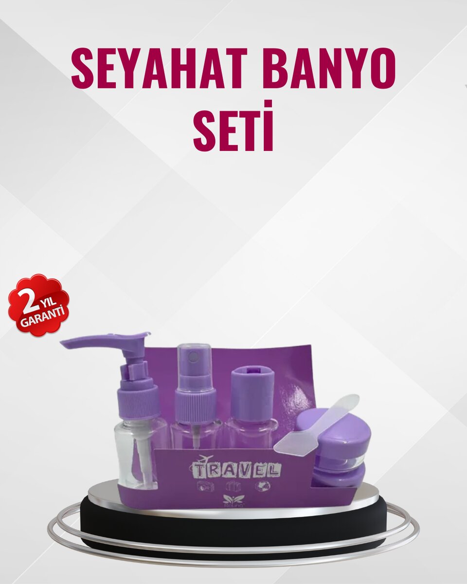 Seyahat Boy Banyo Seti 5’li Mini Şişe ve Krem Kutusu Çantalı
