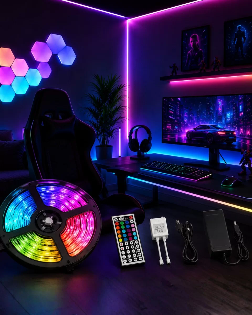 5 Metre RGB LED Şerit Kumandalı 5050 Renk Değiştiren LED Strip