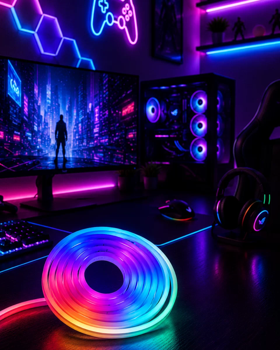 Kumandalı Su Geçirmez RGB Led Şerit Işık Müzik Senkronlu Neon Led